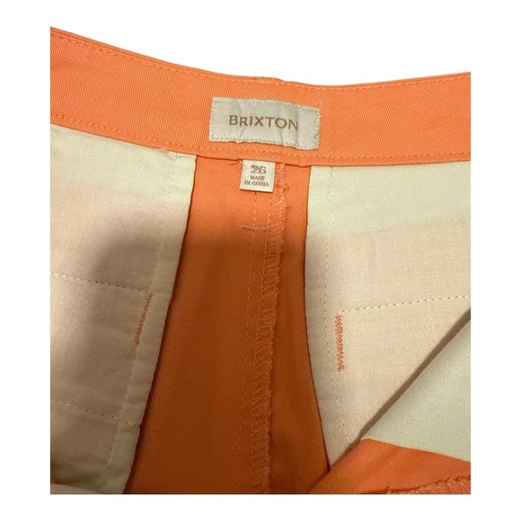 Brixton Coral Orange Victory Trouser Women's Shorts Size 26 NWT - Picture 3 of 4